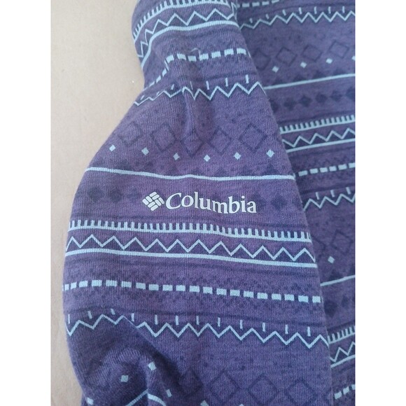 Columbia Oversized Turtleneck Shirt Top Womens L Purple Geometric Cozy Outdoor - Picture 8 of 8